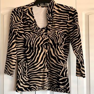 Animal print 3/4 length top